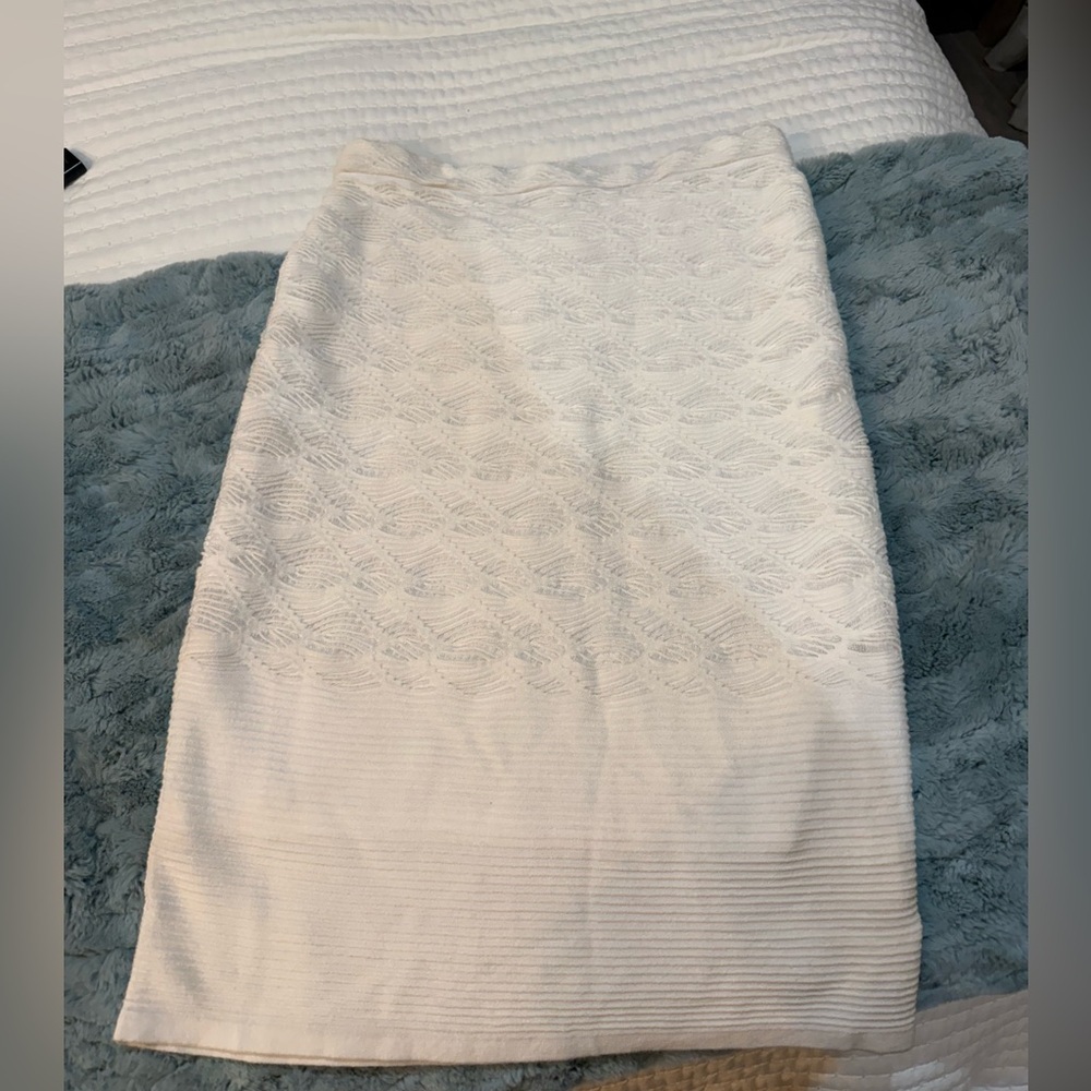 Rachel Roy Stretchy White Pencil Skirt Size Large